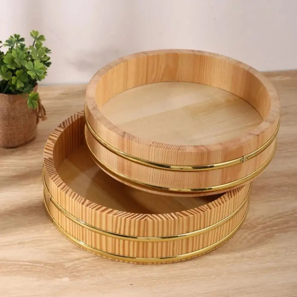 Creative Rice Sushi Bowl Bucket Tub Rustic Reusable Japanese Steamer Barrel Exquisite Multi-Function Wood Box