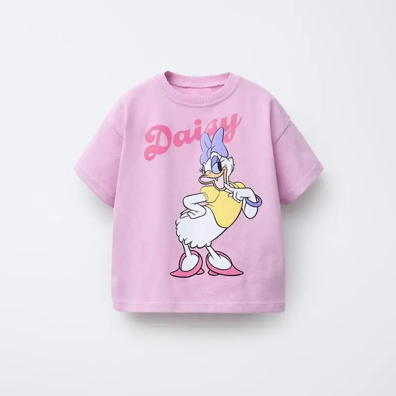 2025 Summer New Children's Top Clothing Cartoon Printed Fashion Round Neck Short Sleeve Boys' And Girls' T-shirt