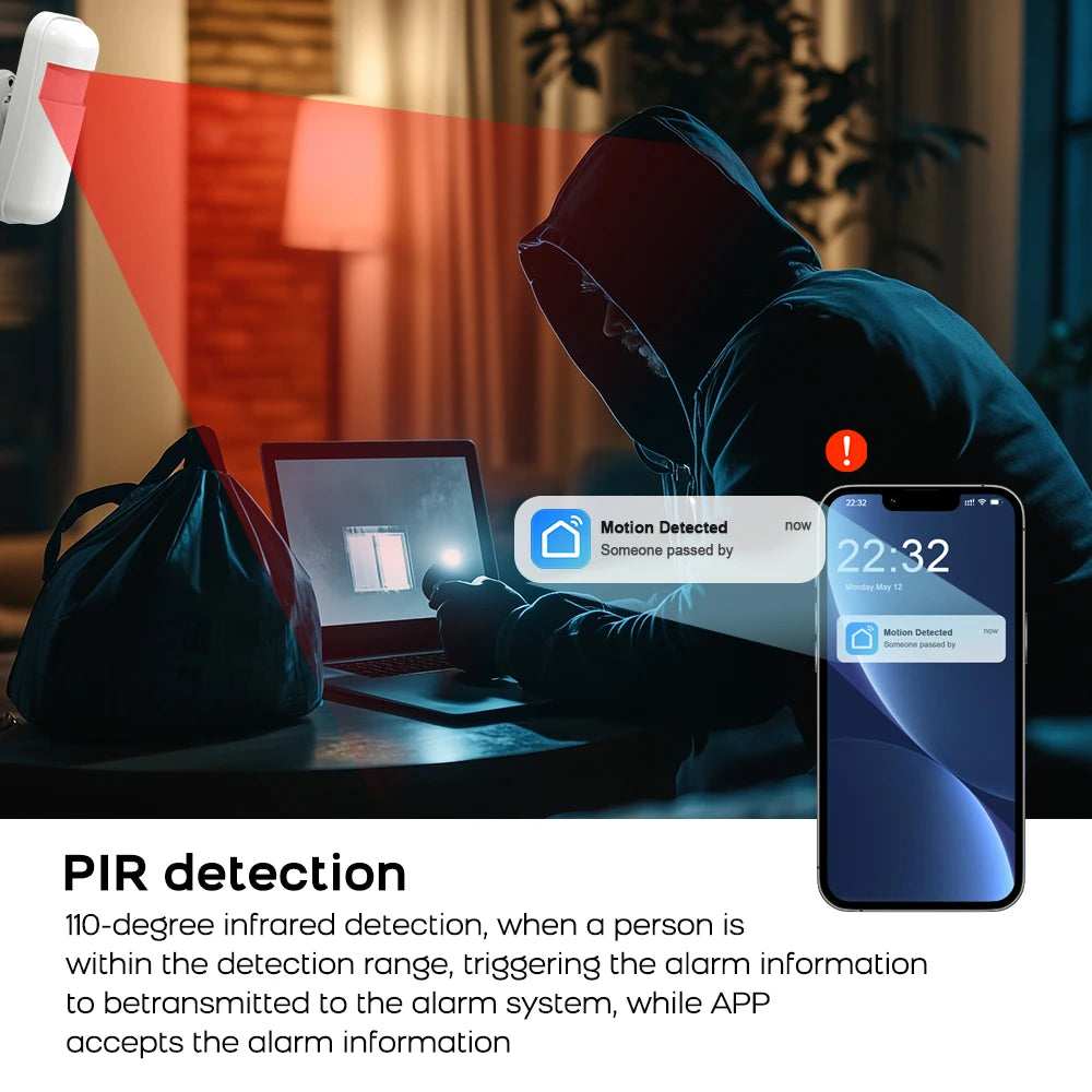 PGST GSM WIFI Smart Home Alarm System Tuya 4G Wireless Smart Life APP Control With Alexa 433MHz Safe Security Door Sensor Siren