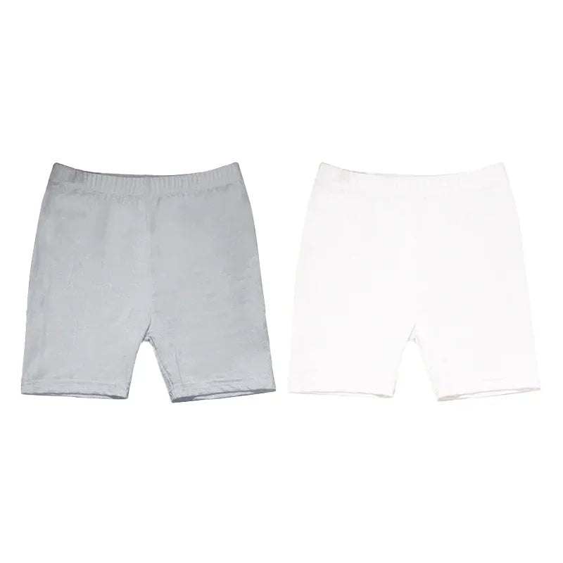 2Pcs Summer Candy Color Underpants Girls Safety Shorts Cotton Leggings Girls' Beach Shorts Are Suitable For Children Ages 2-13