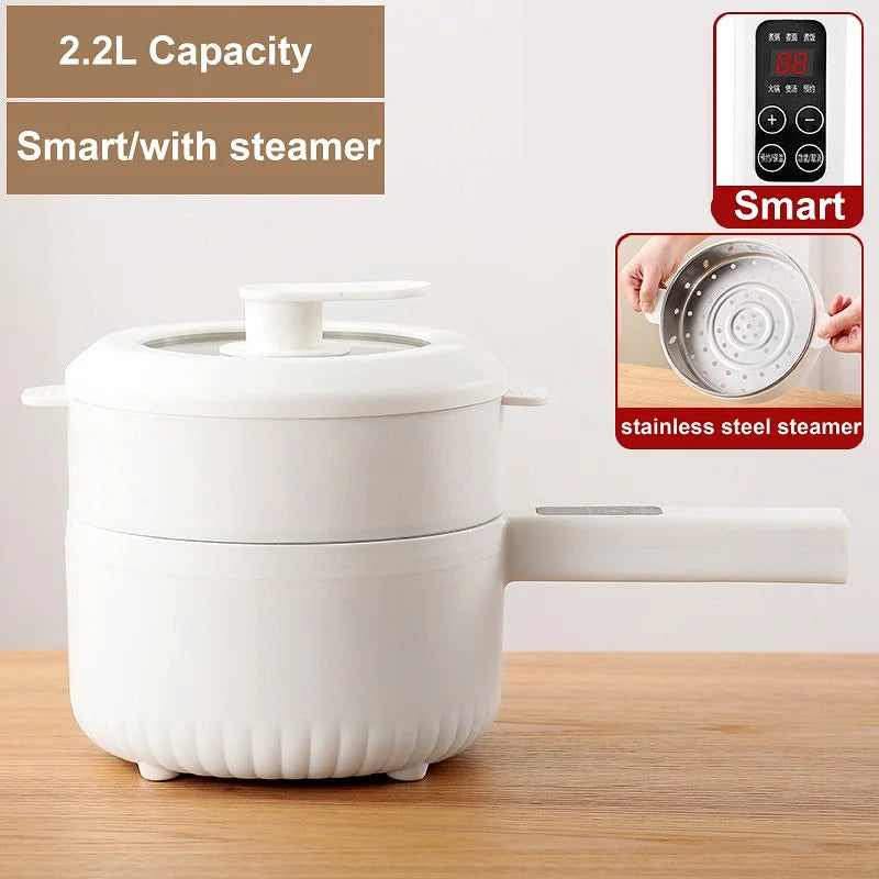 2.2L Electric Cooker Multi-Function Pot Double Layer Home High Capacity Hot Pot Noodle Cooker Non-Stick Pot Kitchen Tool 220V