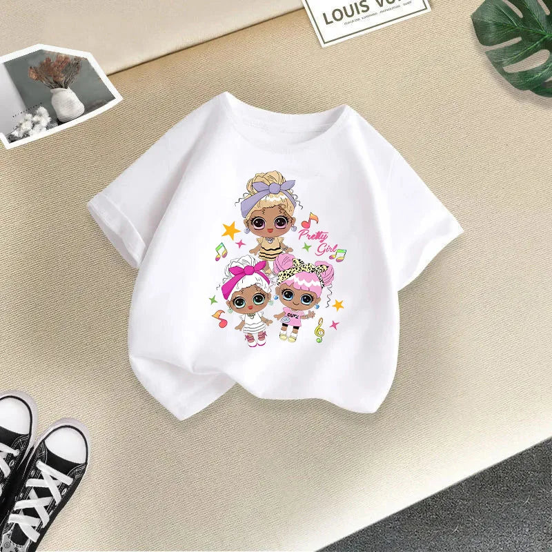 Girls Short-sleeved Children's T-shirt Summer New Style Casual Children's Top Girls Summer Fashion Kids Clothes