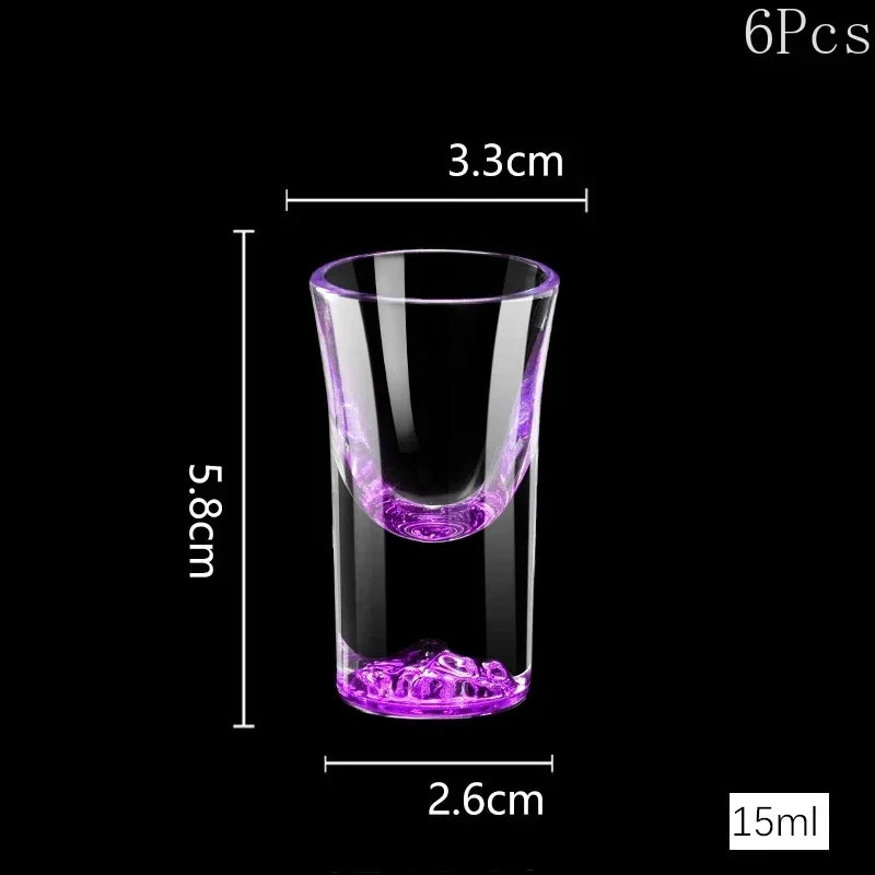 6Pcs Crystal Vodka Shot Glass 0.5oz Mini Size Gold Leaf Wine Glasses Spirits Japanese Sake Korean Soju Brandy Shot Cup