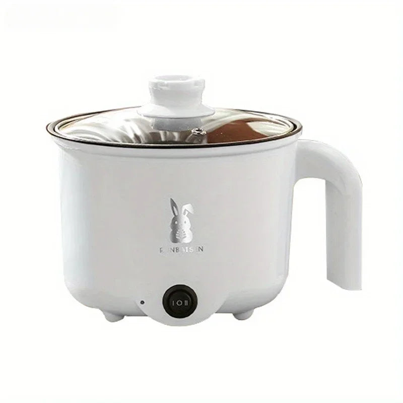220V Mini Electric Cooker Multi-functional Cooking Pot Non-stick Frying Pan Ramen Dormitory Small Electric Hot Pot Cute Cartoon