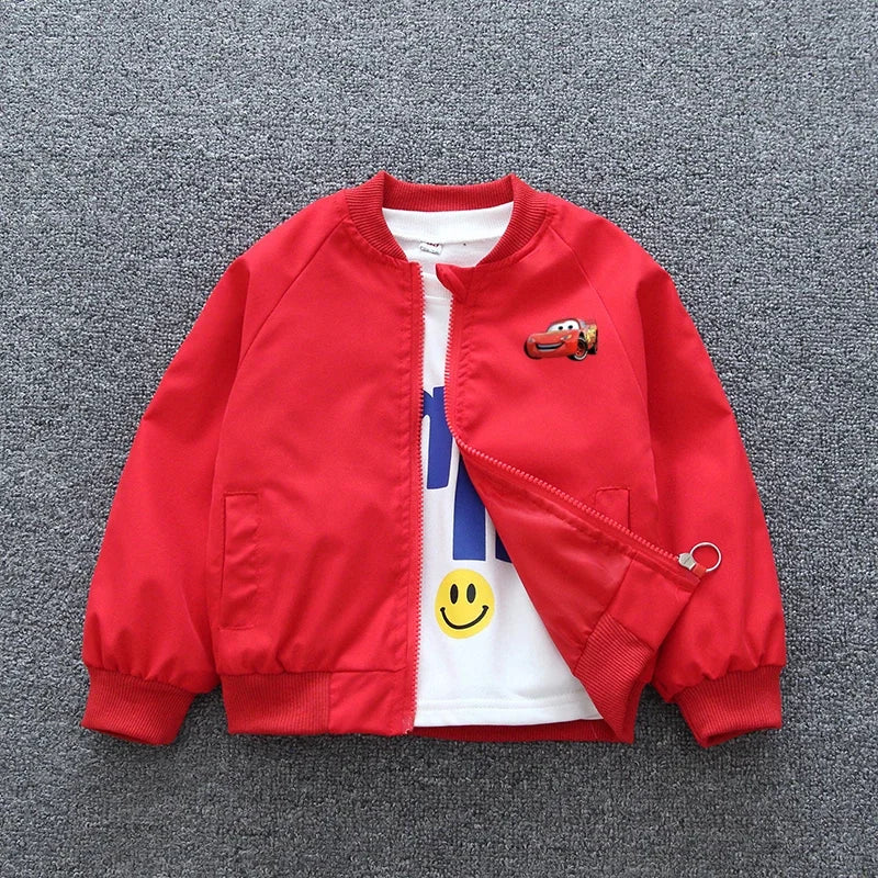 Disney Pixar Cars Lightning McQueen Jackets 2025 Spring Autumn Baby Boys Zipper Casual Coats Kids Clothes Windbreaker Outerwear