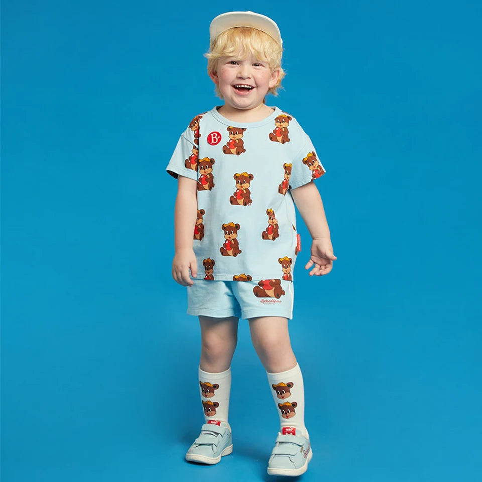 Summer Korean Children Clothes Set Bebe Girls Strawberry Print Vest Tee Boys Cartoon T-shirts Shorts Kid Sweatshirts Tee Pants
