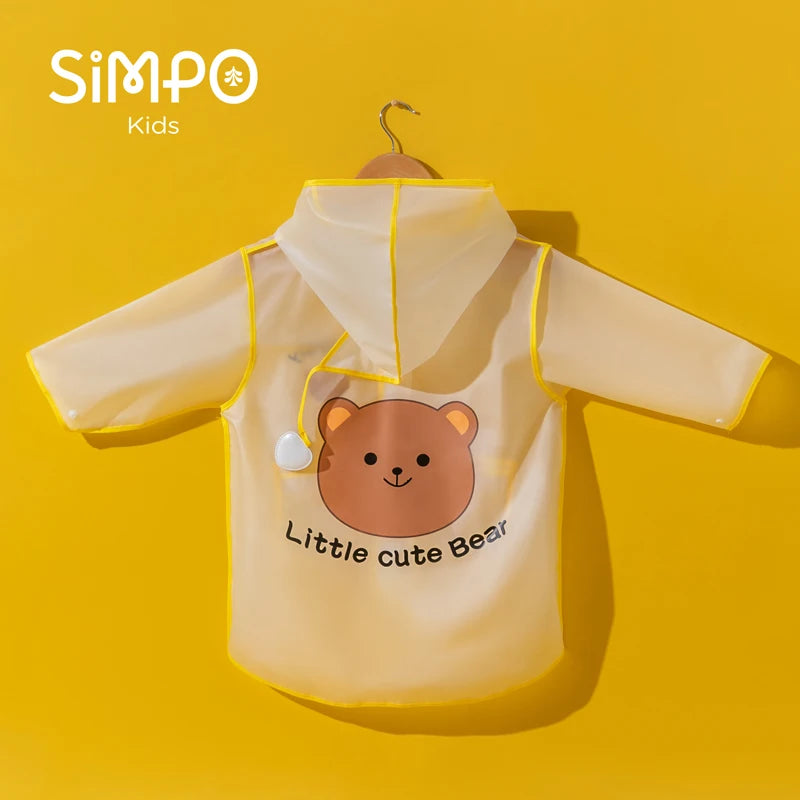 Children's Raincoat, Boys and Girls Transparent Poncho, Waterproof Kindergarten Rainwear, Kids' EVA Raincoat with Storage Bag