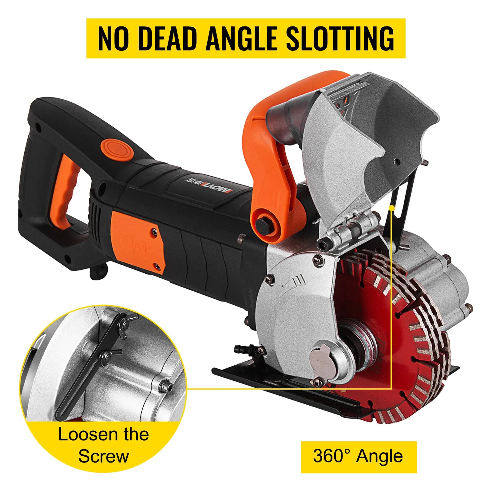 SucceBuy 4800W Wall Chaser Concrete Brick Cutter 5000RPM Electric Seamless Groove Slotter 133mm Circular Saw Blades Power Tools