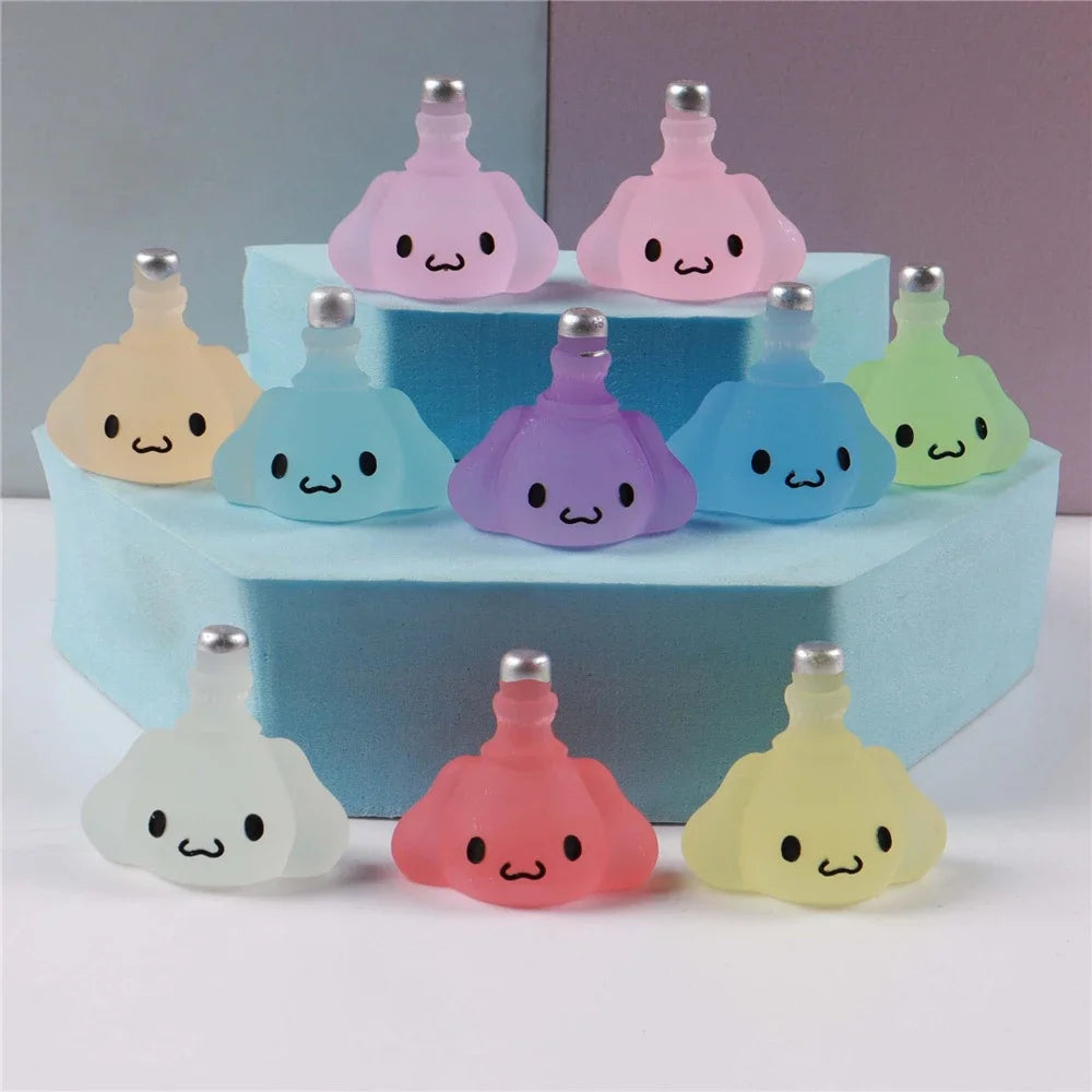 5/10pcs Fluorescence Bowknot Bottle Cat Piglet Room Decor Ornament Miniature Animal Micro Decoration Moss Landscape Accessories