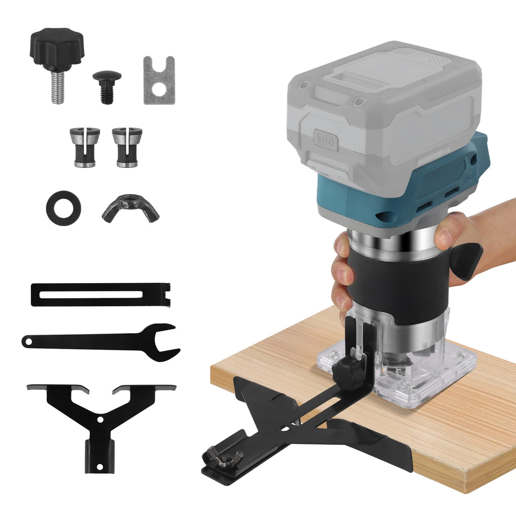 Hikity 5 Speeds 33000RPM Brushless Electric Hand Trimmer Cordless Wood Router Woodworking Engraving Slotting Without Battery