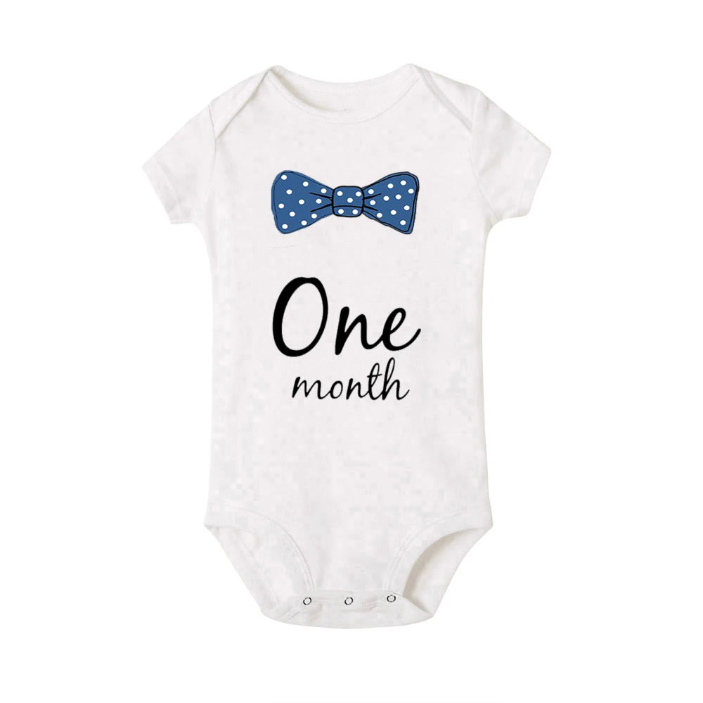 Baby Grow Monthly Milestone Baby Bodysuit 1-12 Month Newborn Romper Photography Prop Outfit Toddler Clothes Infant Shower Gift