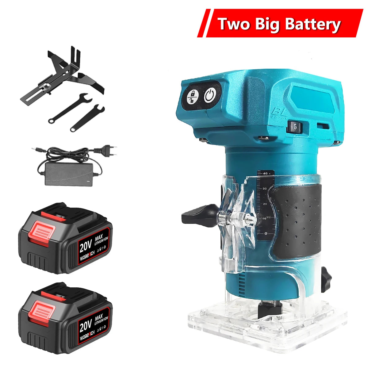 Brushless Cordless Milling Engraving Slotting Machine Speed ​​Adjustment Woodworking Trimming Machine Wood Router Tool for Makita