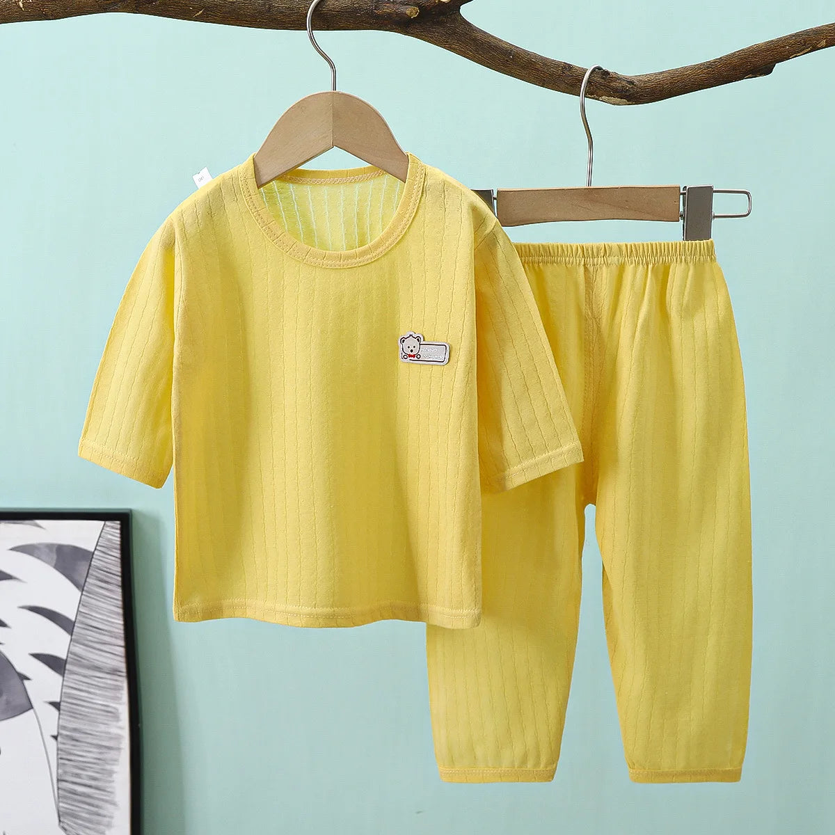 2PCS/Set Summer Children Clothes Girls Boys Cartoon Cute Casual Short Sleeve Cotton Baby Tops+Pants