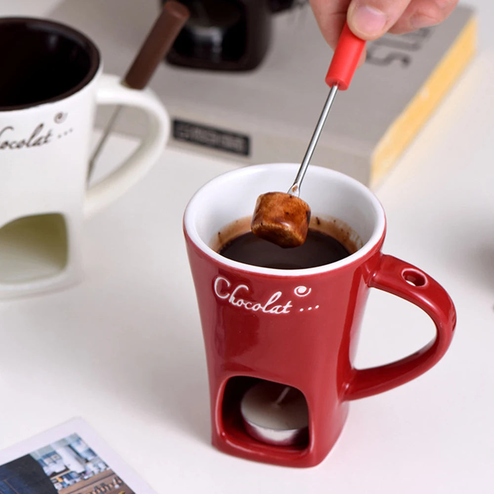 130ML Fondue Mug Chocolate Melting Cup Coffee Cup Butter Melt Pot for Dessert Home Anniversary Birthday Cooking Appliances