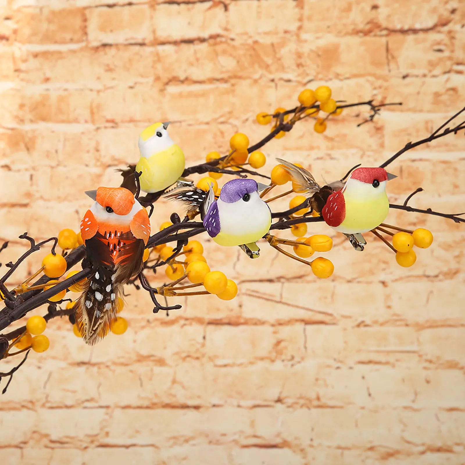 12pcs Set Artificial Birds Fake Foam Animal Simulation Feather Birds Models DIY Wedding Home Garden Ornament Decoration