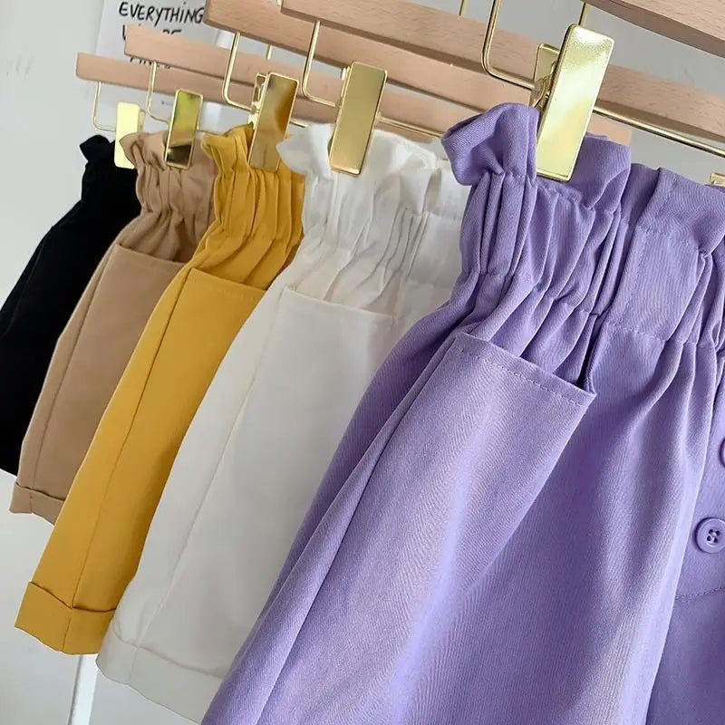 2024 Summer Kids New Girls Shorts Baby Thin Short Pant Trousers Children's Korean Girls Style Casual Clothing 3-12Yrs