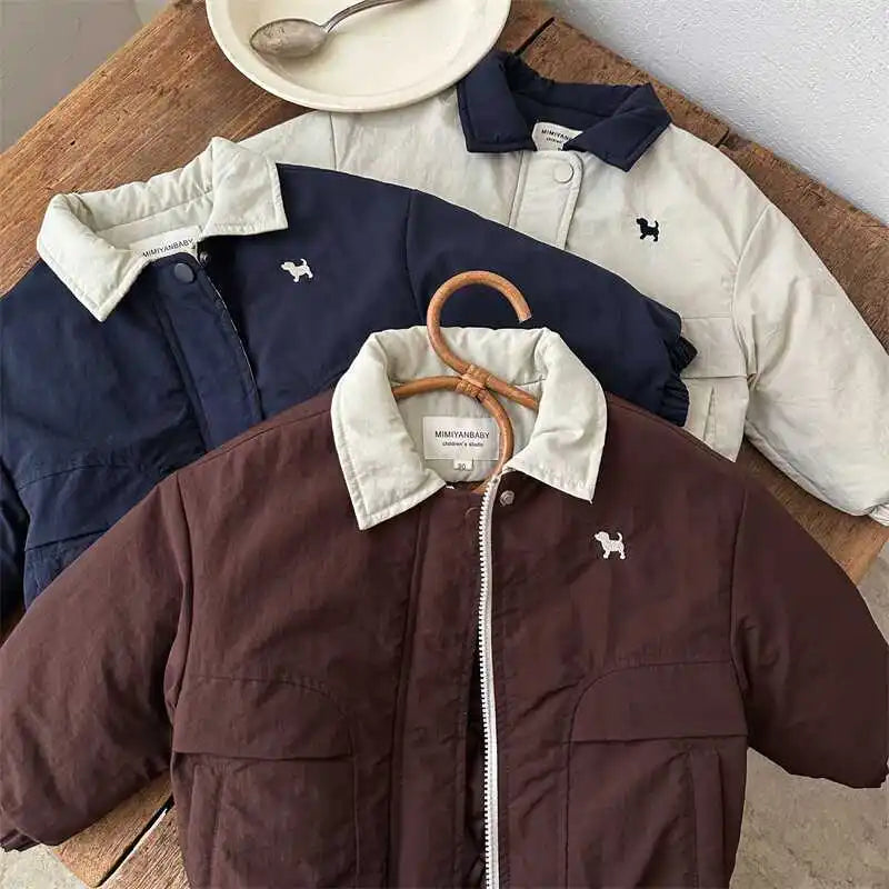 Boys Thicken Thin Jacket Winter Warm Coat Children Cartoon Cotton Clothes Autumn New Girls' Baseball Jacket Kids Outwears