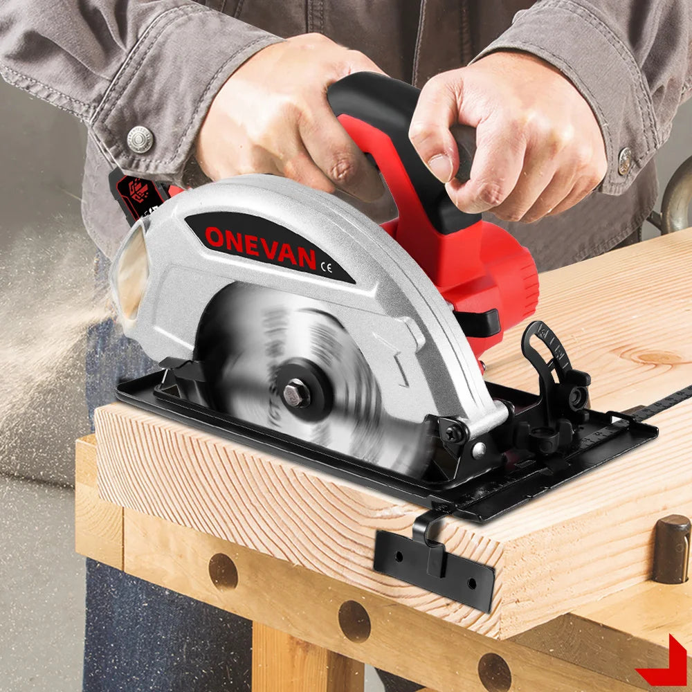ONEVAN 4000W Brushless Electric Circular Saw 11000RPM 8Inch Cordless Handheld Wood Cutting Power Tool For Makita 18V Battery Pin
