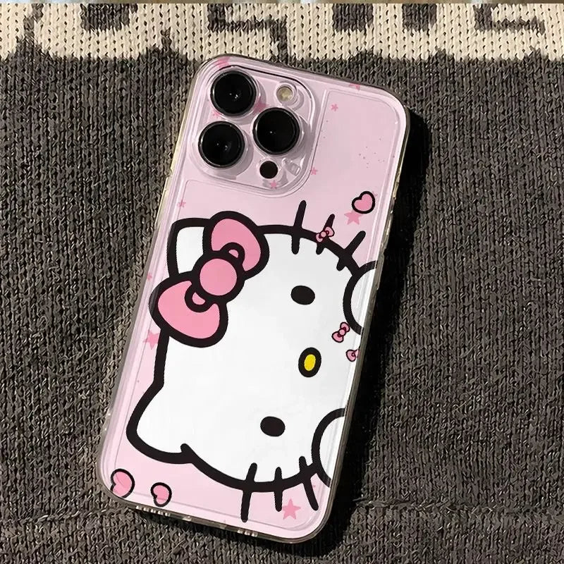 Cute Sanrio Biye's Hello Kitty Phone Case for IPhone 16 15 14 13 12 11 Pro Max 16E 7 8 14 Plus 13 Mini SE 2022 Cartoon Cover Y2K