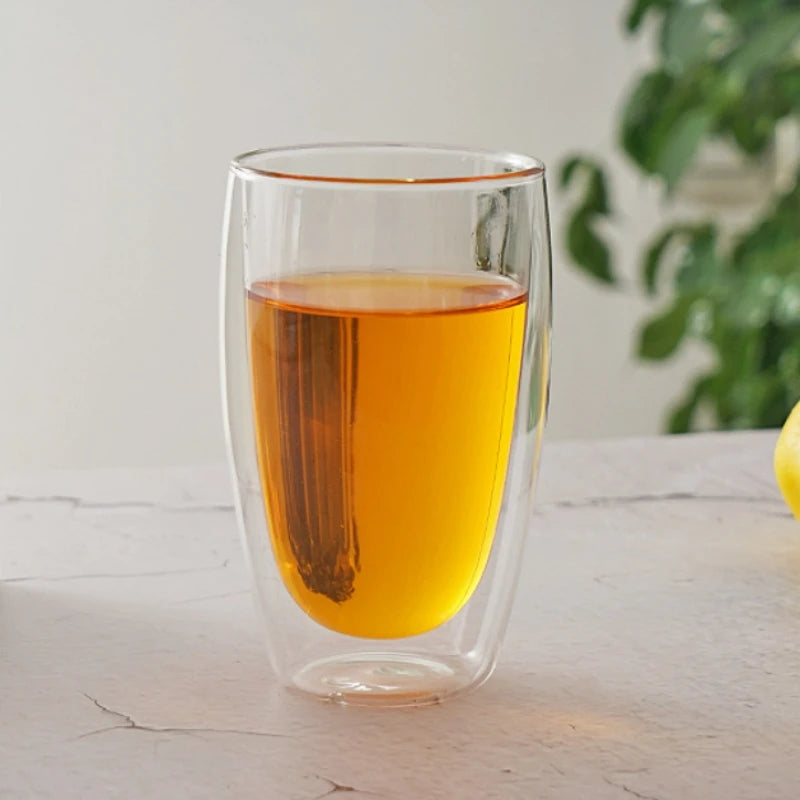 450/250ml Double Wall Glass Clear Handmade Heat Resistant Tea Drink Cups Healthy Drink Mug Coffee Cups Insulated Shot Glass