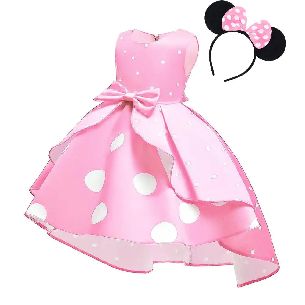 Girl Dresses Baby Girl Clothes Tutu Princess Dress+Minnie Mouse Ear Headband Cosplay Halloween Birthday Party Fancy Costume