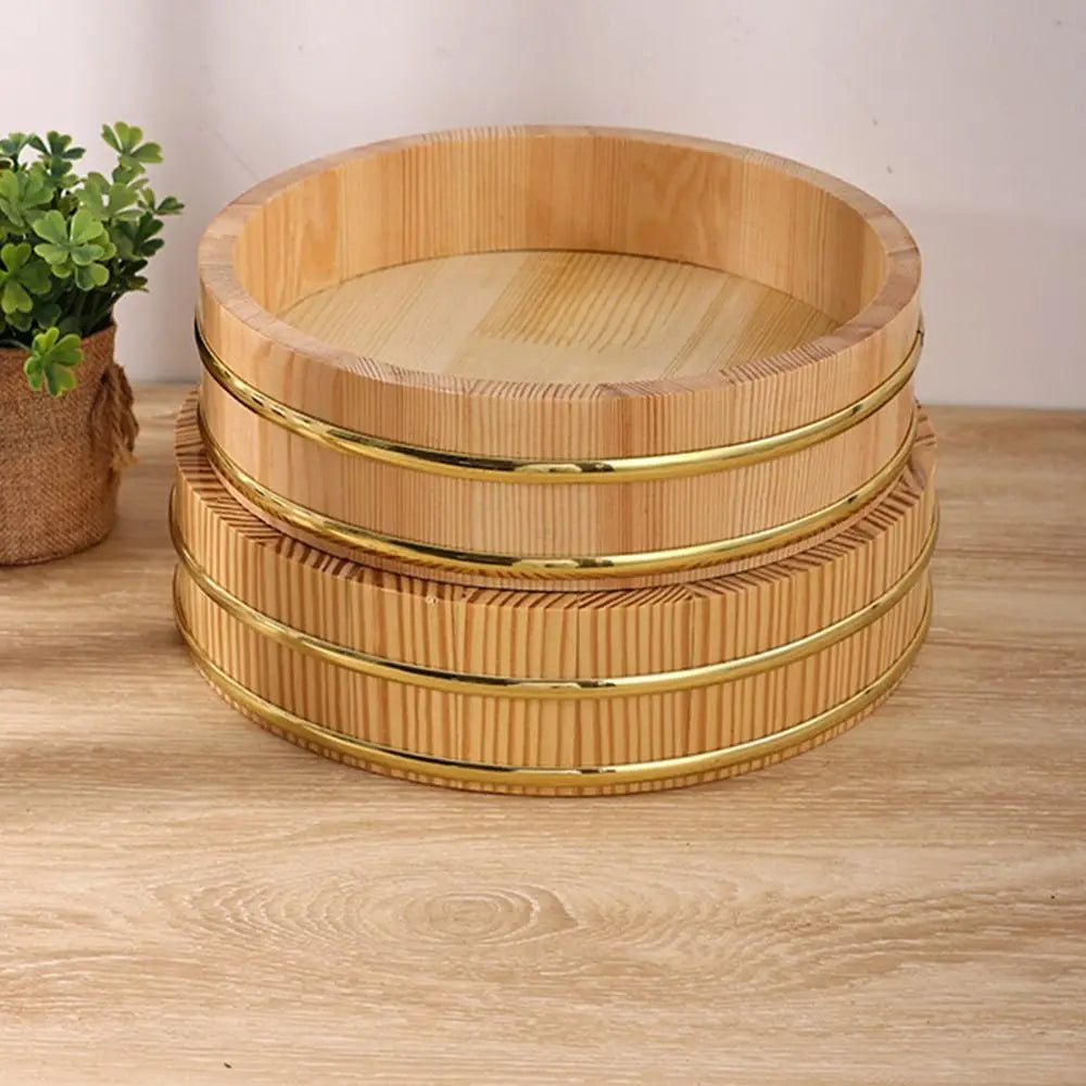 Creative Rice Sushi Bowl Bucket Tub Rustic Reusable Japanese Steamer Barrel Exquisite Multi-Function Wood Box