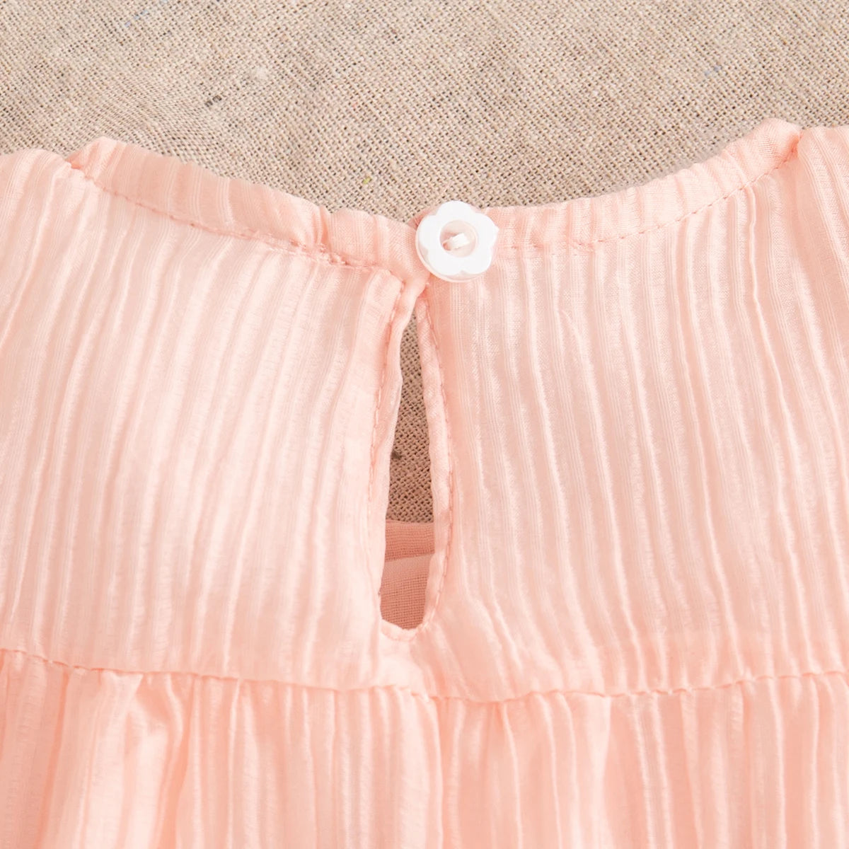Birthday Dress Baby Girl Summer Solid Color Bow Flying Sleeve Gauze Dress Toddler Girl Pink Princess Dress