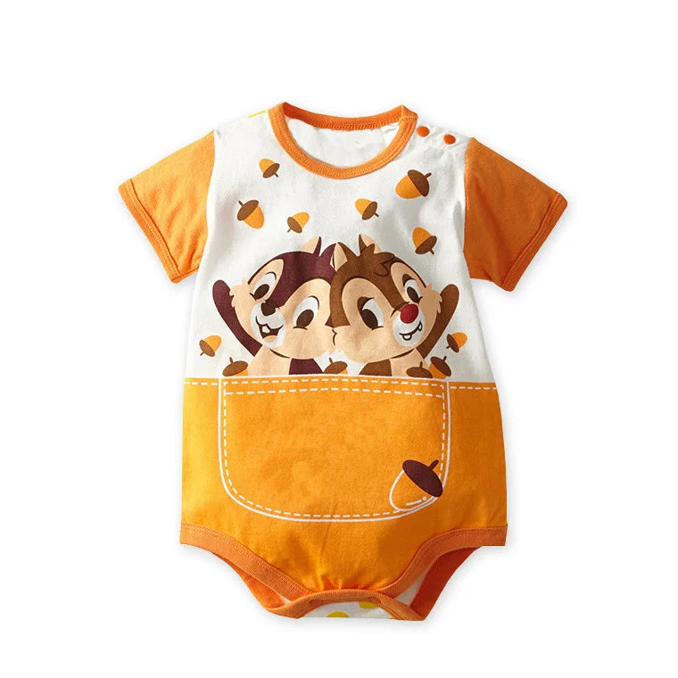 Summer 3-24 Months Baby Boys Girls Romper Infant Jumpsuit Cartoon Short-sleeved Climbing Pajamas Cotton Toddler Clothes