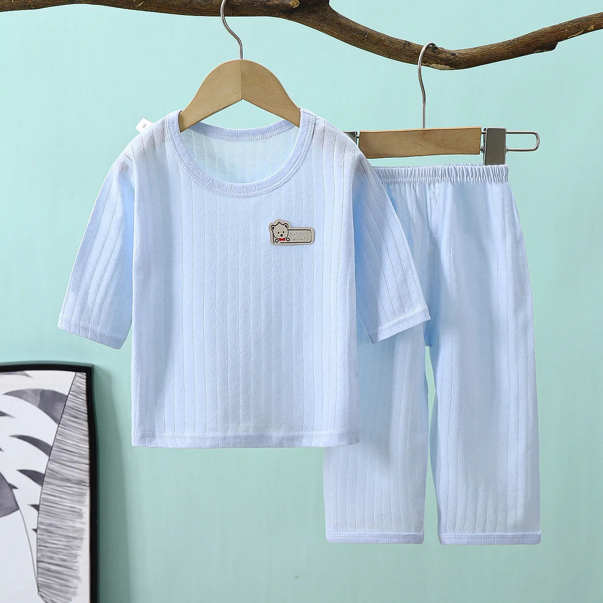 2PCS/Set Summer Children Clothes Girls Boys Cartoon Cute Casual Short Sleeve Cotton Baby Tops+Pants