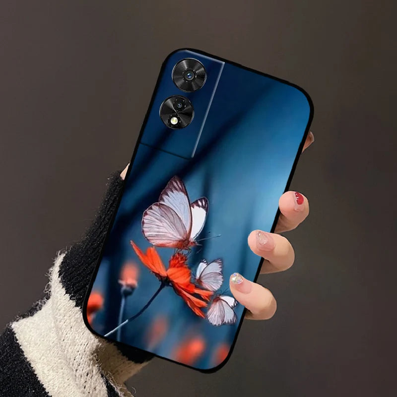 For TCL 50 5G Case, 505, 50 SE Fashion Cartoon Flowers Soft TPU Silicone Phone Cover for TCL 50 XE Nxtpaper Shockproof Coque Fundas