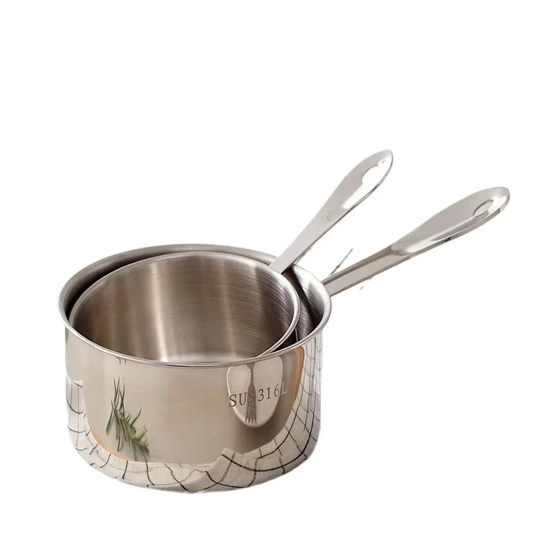 Premium German 316 Stainless Steel Oil Pot for Hot Oil, Hot Milk, and Sauces - Ideal Mini Pot for Home Cooking and Serving