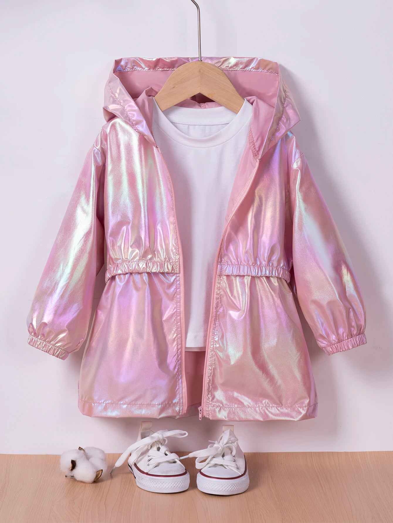 2024 Spring and Autumn Popular Children's Wear Casual Cute Girl's Thin Breathable Hooded Jacket