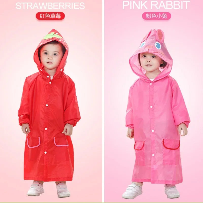 Kids Raincoat Cartoon Animal Style Outdoor Waterproof Children's Raincoat Boys Girls Rainwear Baby Raincoat