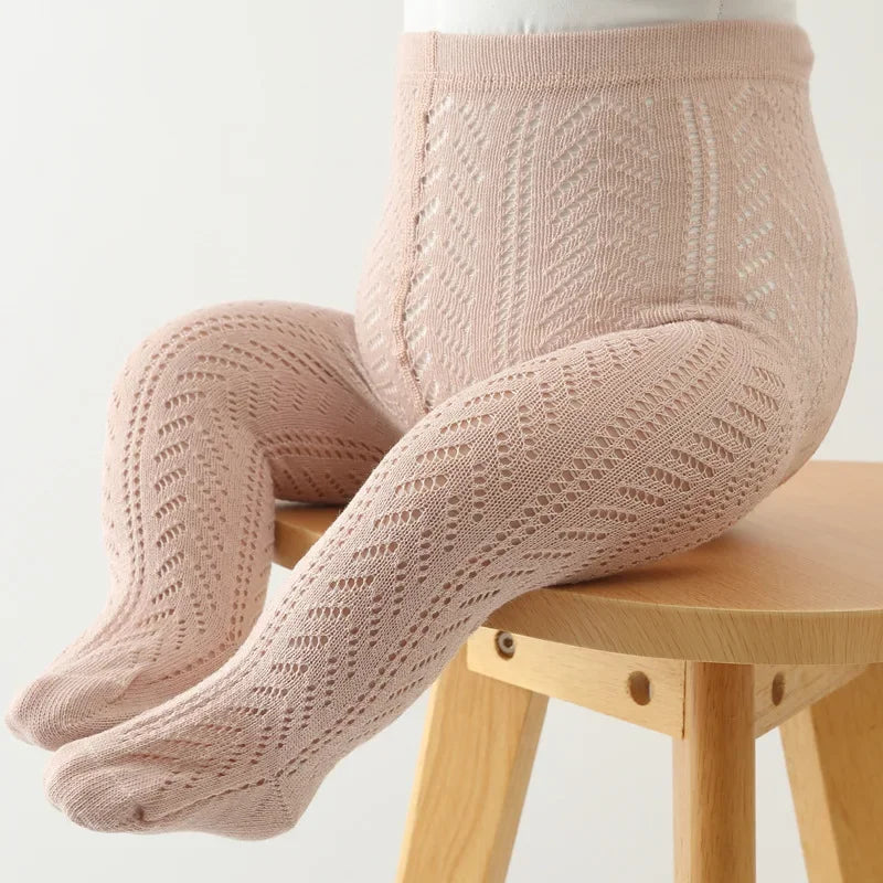 Spanish Style Baby Tights Hollowed Out Stocking for Kids Summer Mesh Girls Pantyhosemosquito Proof Air Conditioning Panty