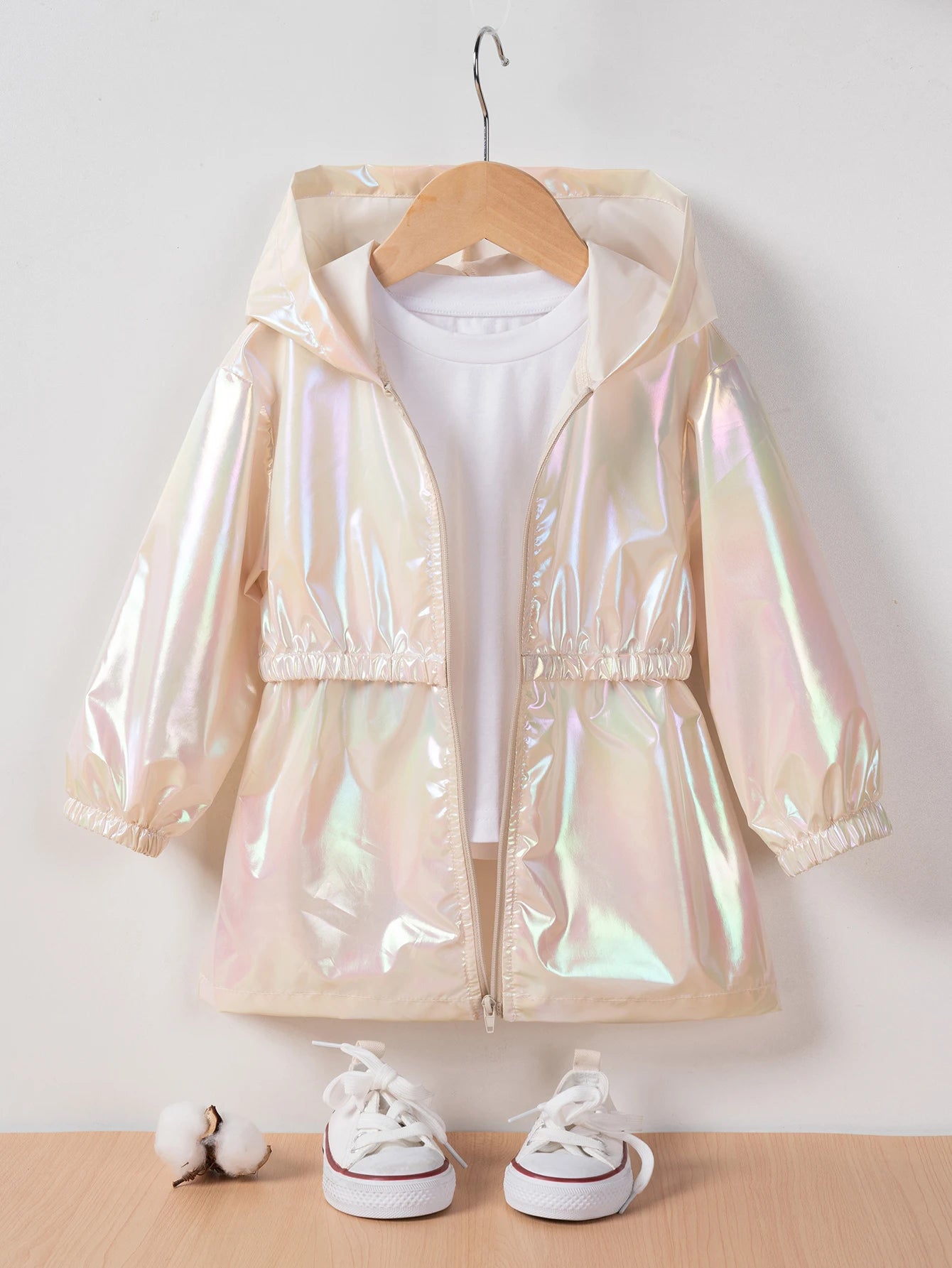 2024 Spring and Autumn Popular Children's Wear Casual Cute Girl's Thin Breathable Hooded Jacket
