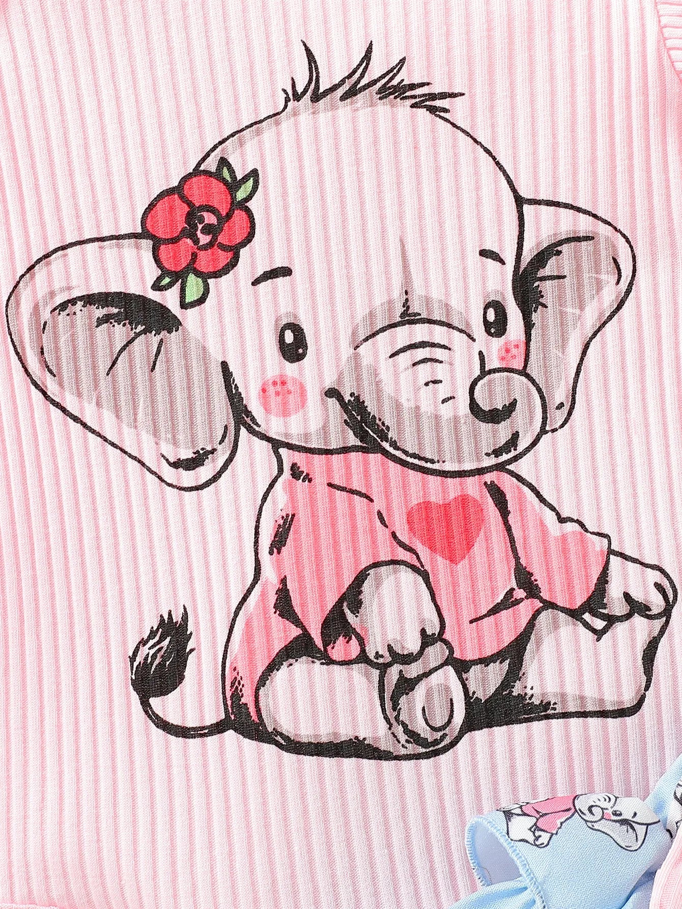 2025 New Summer Elephant Print T-shirt with Matching Headband and Overalls for Baby Girl, Casual and Versatile Three-piece Set