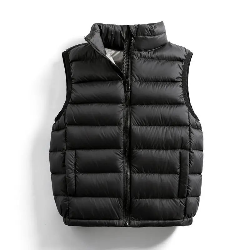 2-14 Years Children Ultra Light 90% White Duck Down Vests 2023 Fall Winter Baby Girls Thin Warm Waistcoats for Boys Kids 