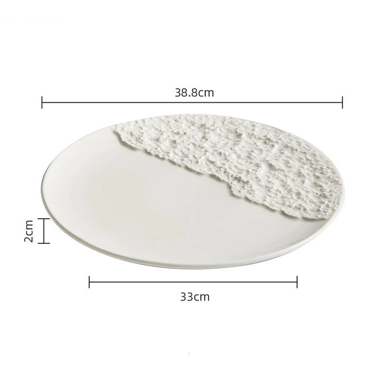 Steak Plate Ceramic Western Main Dish Hotel Restaurant Food Decoration Home Kitchen Dessert Cake Tableware