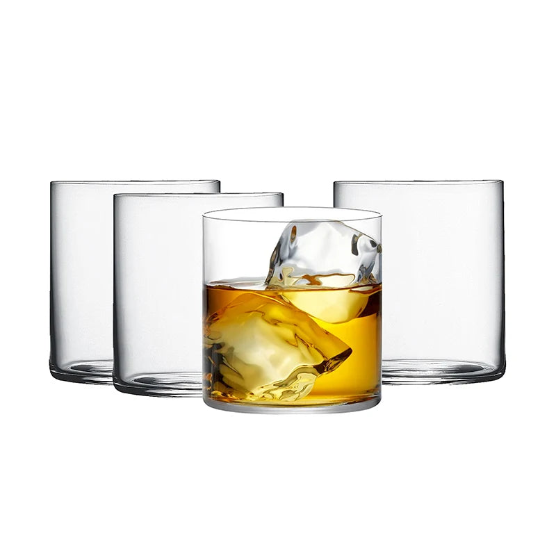 4PCS Ultra Thin Whiskey Glasses, Excellent For Cocktail Bourbon Rocks Glassware 350ml Drinkware