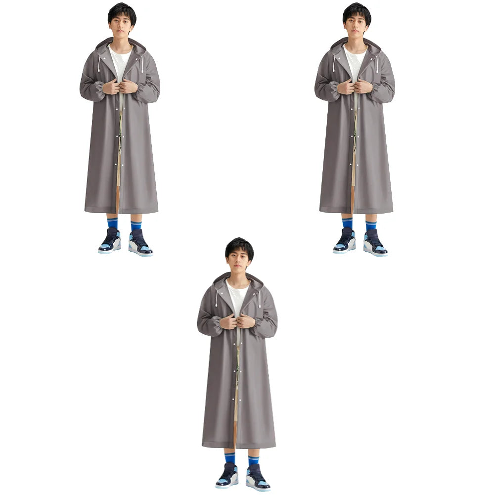 3-10PCS Disposable Adult Long Raincoat Windproof Hooded Rain Poncho Drawstring Long Hooded Rain Coats for Travel Emergency