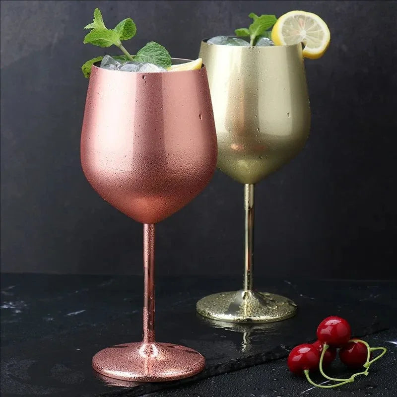 4PCS Stainless Steel Glass Cocktail Creative Metal Wine Glass Bar Restaurant Champagne Red Wine Glass Drinkware Barware Cup