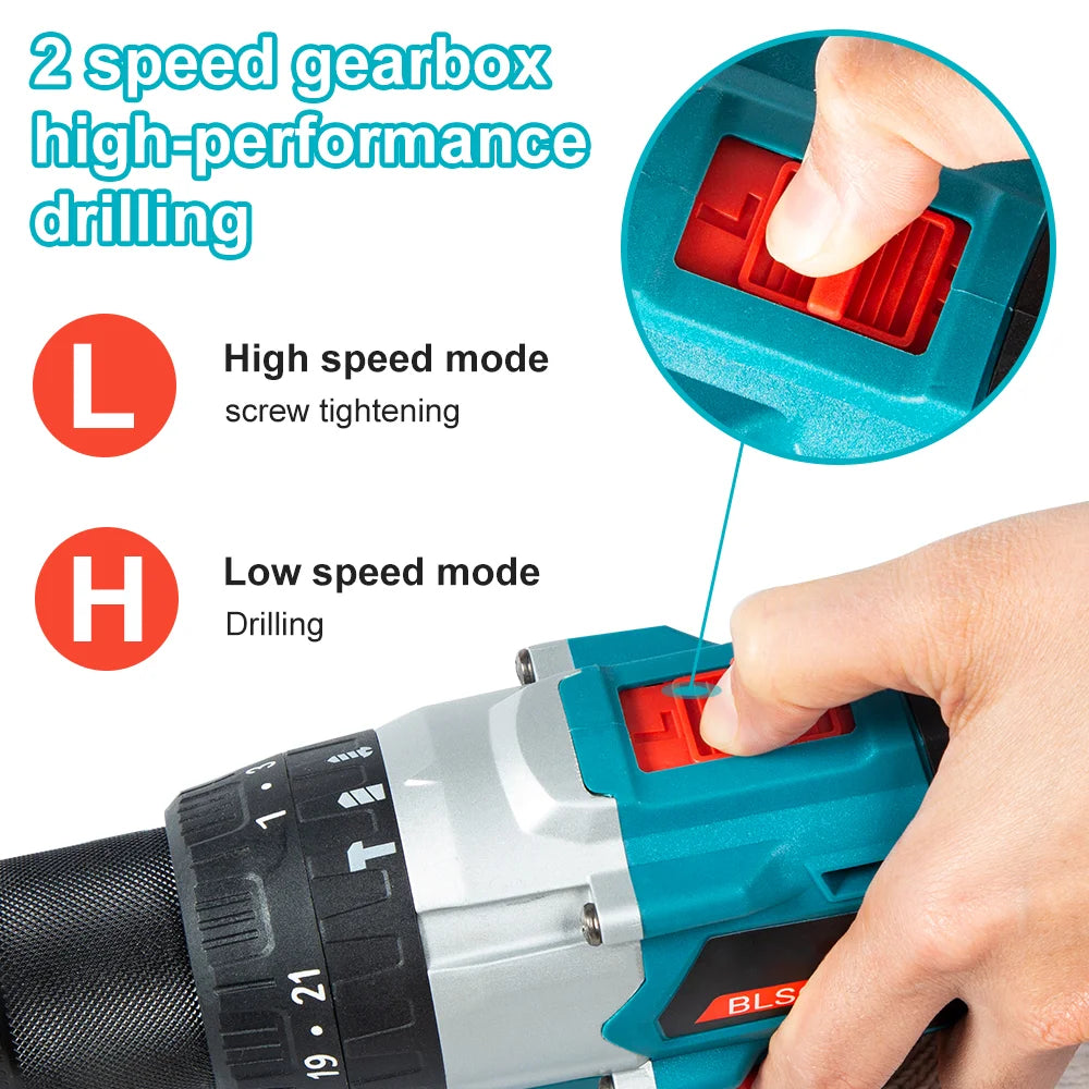 Abeden BLSG21B 18V 1800rpm Cordless Woodworking Drill Lithium-ion Battery for 2 Speed ​​Hand Driver Wrench Power Tool
