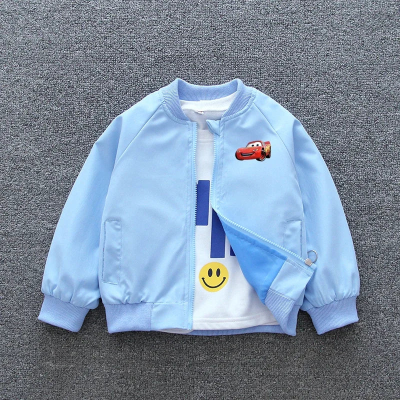 Disney Pixar Cars Lightning McQueen Jackets 2025 Spring Autumn Baby Boys Zipper Casual Coats Kids Clothes Windbreaker Outerwear