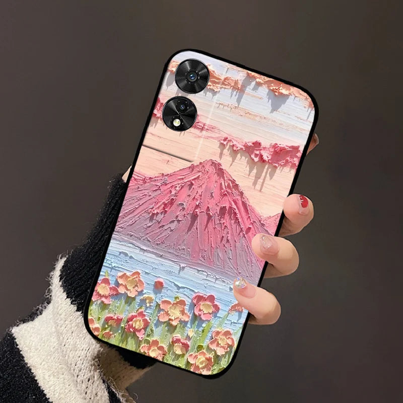 For TCL 50 5G Case, 505, 50 SE Fashion Cartoon Flowers Soft TPU Silicone Phone Cover for TCL 50 XE Nxtpaper Shockproof Coque Fundas