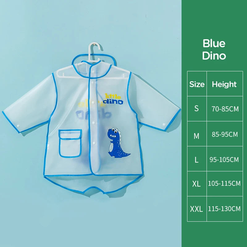 Children's Raincoat, Boys and Girls Transparent Poncho, Waterproof Kindergarten Rainwear, Kids' EVA Raincoat with Storage Bag