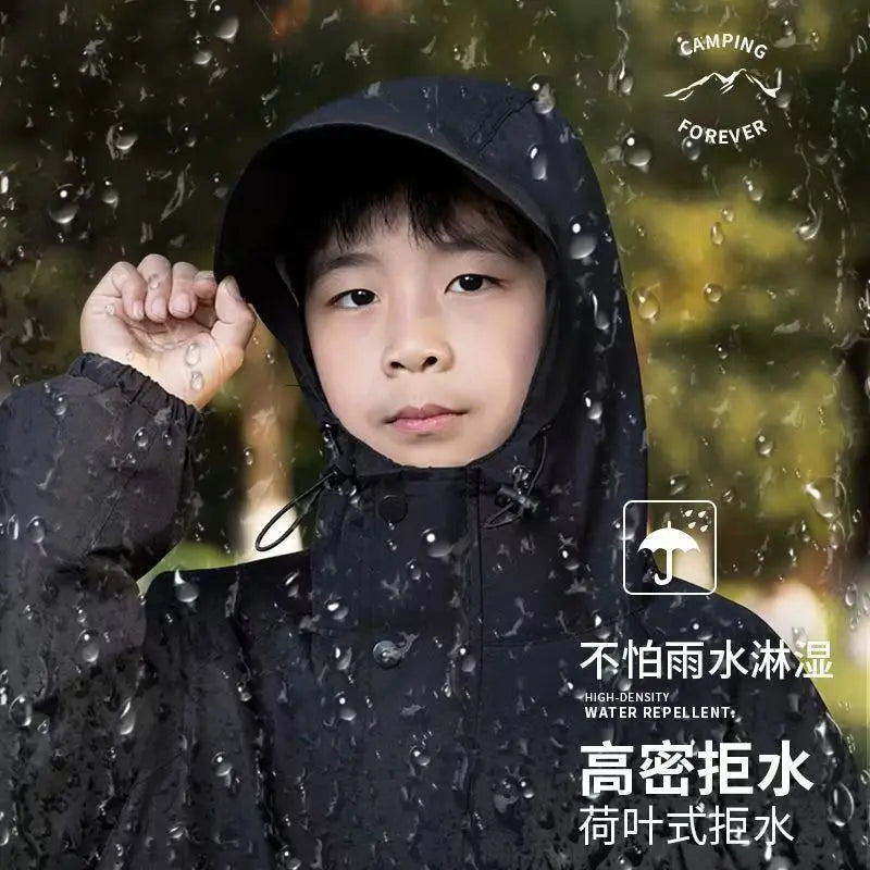 2025 New Children Waterproof Raincoat For Outdoor Camping Tour Long With Schoolbag Poncho For Primary Secondary School Students