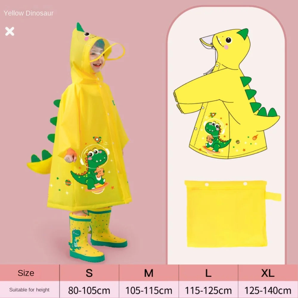 1PC Children's Raincoat - for Girls &amp; Boys, Suitable for Kindergarten, Preschool &amp; Elementary School, with Backpack Space