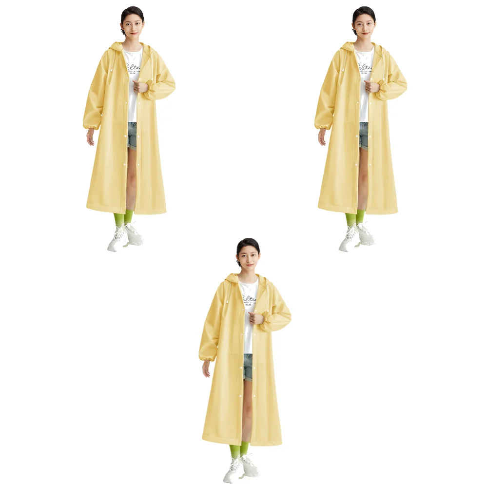 3-10PCS Disposable Adult Long Raincoat Windproof Hooded Rain Poncho Drawstring Long Hooded Rain Coats for Travel Emergency