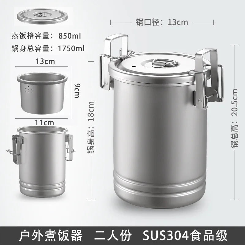 Outdoor Pure Titanium Cooking Stew Pot Camping and Picnic Supplies Rice Stew Soup Set Pot Utensils Rice Cooker