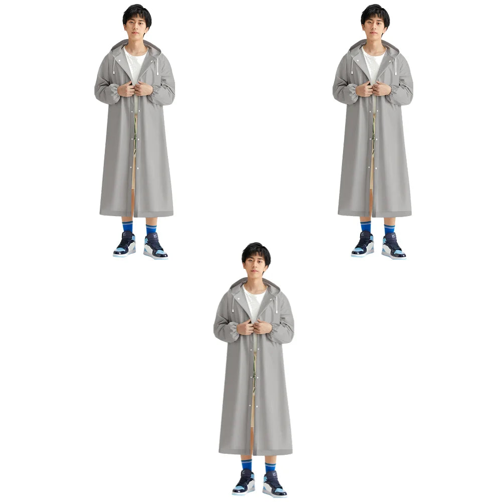 3-10PCS Disposable Adult Long Raincoat Windproof Hooded Rain Poncho Drawstring Long Hooded Rain Coats for Travel Emergency